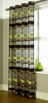View Item Como Eyelet Contemporary Voile Panel (Chocolate/Lime)